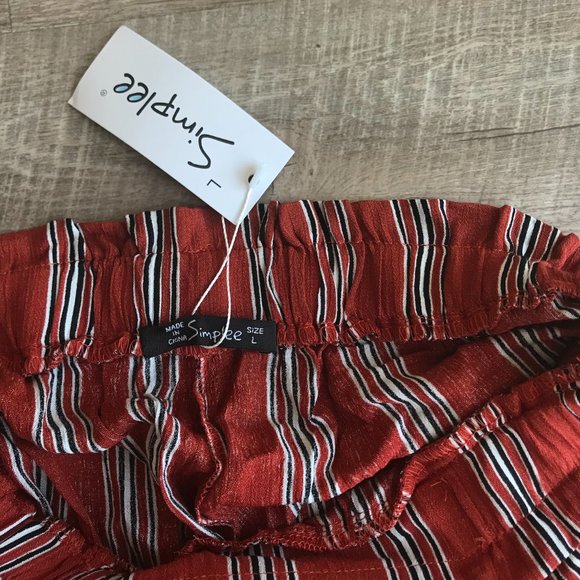 Stripe High Waisted Wide Leg Pants - Picture 4 of 4